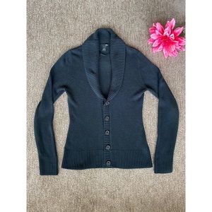 H&M Black Button Up Sweater
